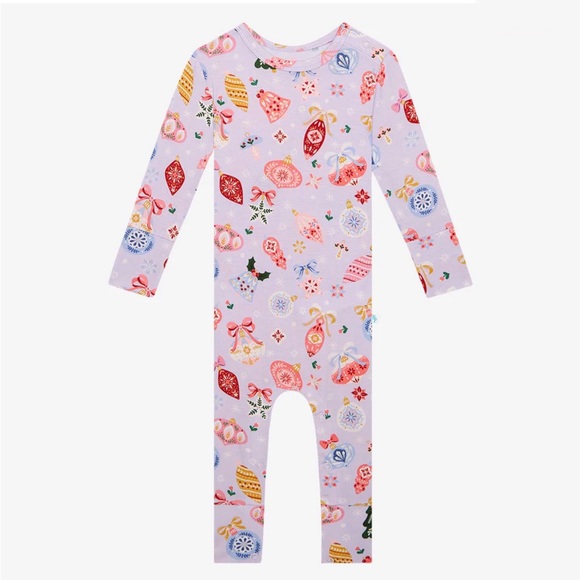 Posh peanut Holly Long Sleeve Ruffled Romper